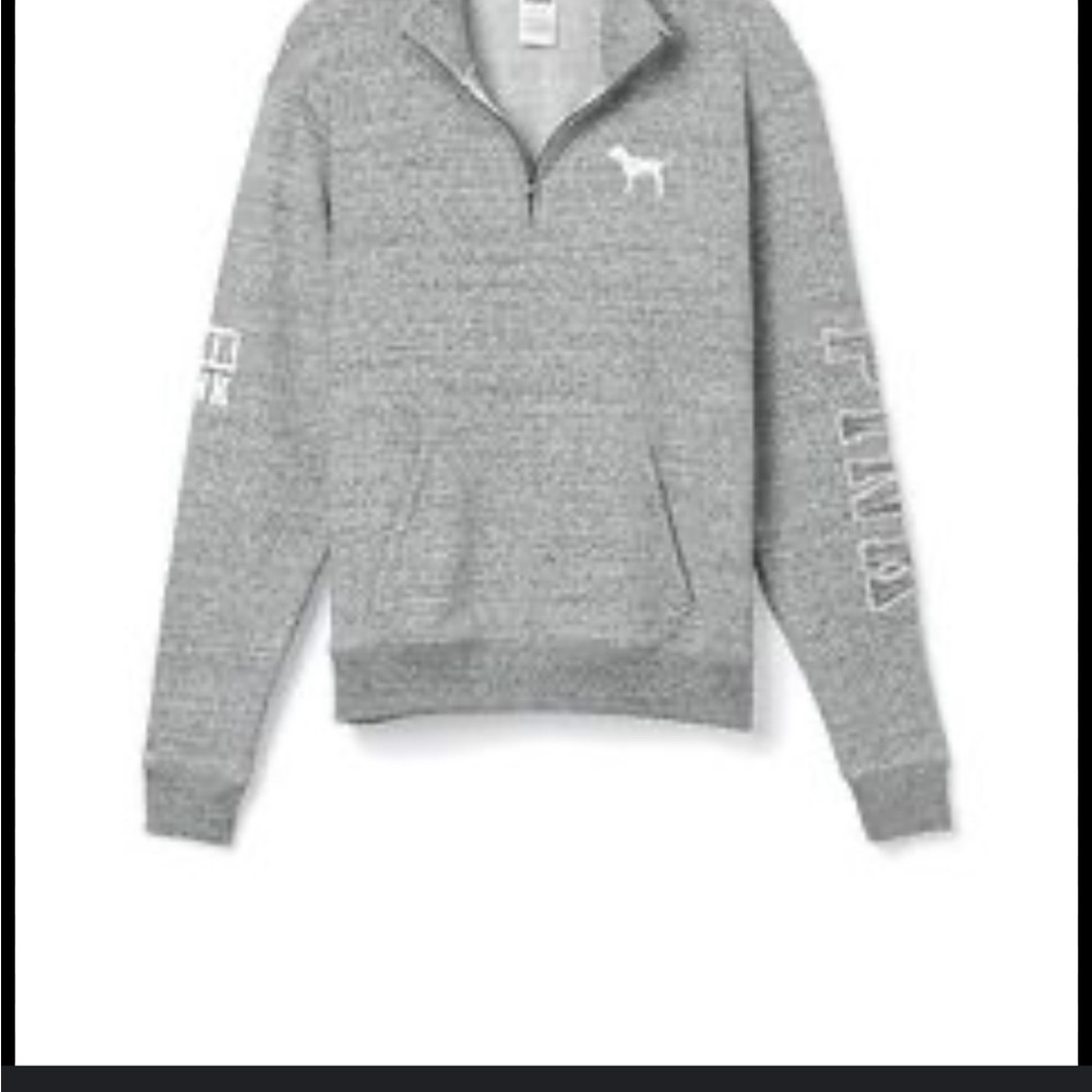 Victoria’s Secret pink Gray Quarter-Zip Pullover